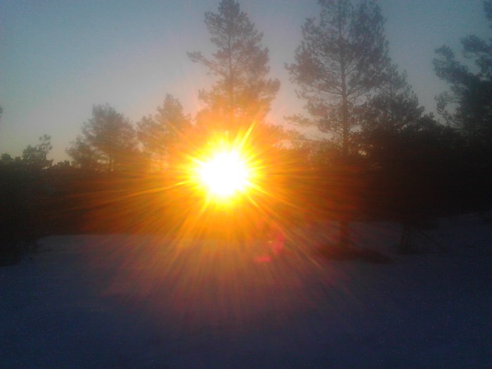 Natt i naturen soloppgang